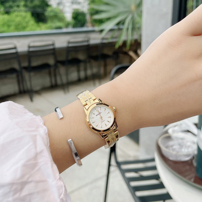 Đồng hồ nữ chống nước thép không gỉ size 24mm mini hale 348cho tay bé xinh