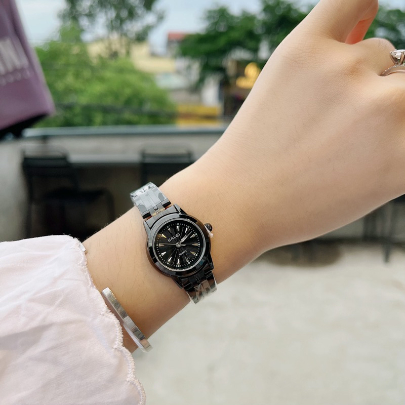 Đồng hồ nữ chống nước thép không gỉ size 24mm mini hale 348cho tay bé xinh
