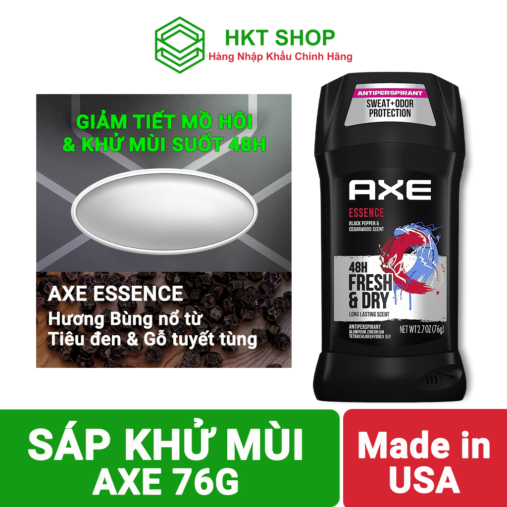 Lăn khử mùi ngăn tiết mồ hôi Axe Essence 76G - HKT Shop