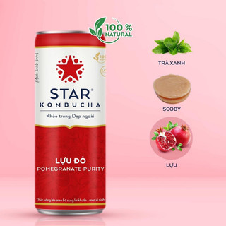 Star kombucha vị lưu đỏ/ pomegranate 250ml