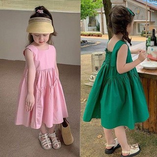 (12-37kg) Đầm Sát Nách Babydoll chất Kate Mùa Hè Đi Học Đi Chơi Xinh Đẹp