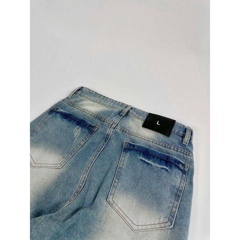 Quần jeans xanh wash nam nữ 1112 - BLUE V2 WASH JEANS V2