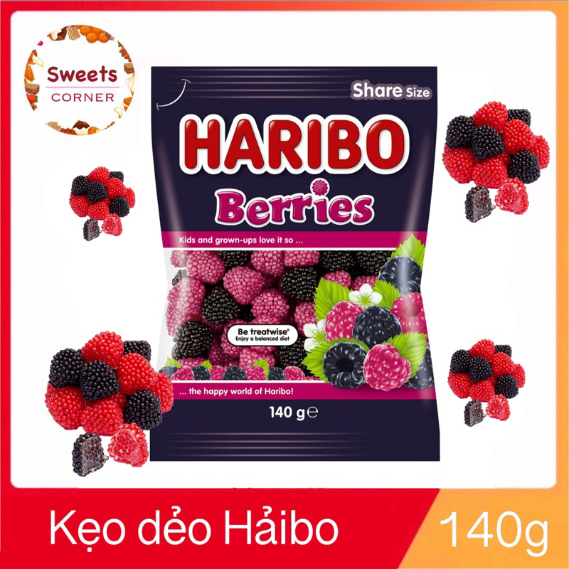 Kẹo Dẻo Haribo Berri Đức 140g (3 loại)