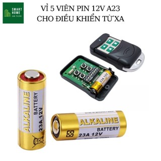  Vỉ 5 viên pin ALKALINE 23A 27A 12V Pin điện áp cao cho Chìa khóa điện điều khiển cửa cuốn chuông cửa báo động 