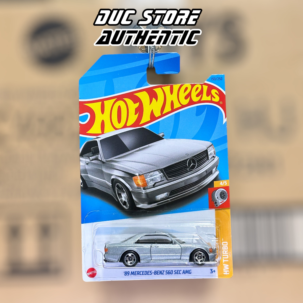 ducstore.vn Xe mô hình HKK85 Hot Wheels 89 Mercedes-Benz 560 SEC AMG - Metalflake Silver