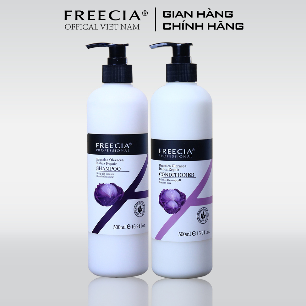 Bộ Gội Xả cân bằng PH và phục hồi tóc hư tổn FREECIA BRASSICA OLERACEA 500ml 1000ml