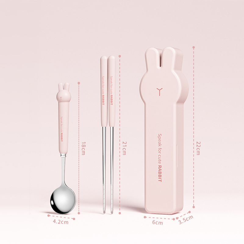 Hộp đũa thìa mini, bộ set đựng đũa muỗng cá nhân cute có nắp đậy văn phòng dễ thương inox 304 SUZUKO BAGS TM10