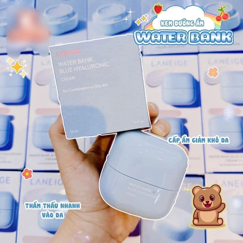 KEM DƯỠNG LANEIGE WATER BANK BLUE HYALURONIC GEL CREAM mẫu mới 2023