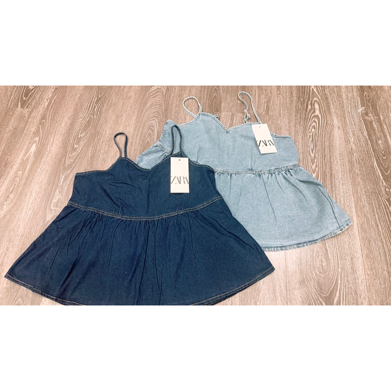 Áo 2 dây babydoll denim hottrend