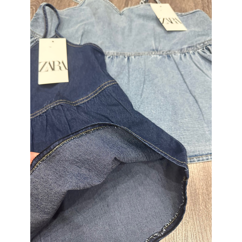 Áo 2 dây babydoll denim hottrend