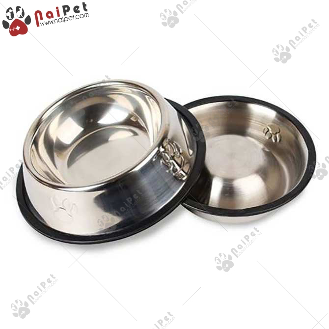 Bát Ăn Uống Inox Trắng Họa Tiết Bàn Chân Thú BIN001