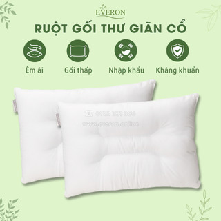 🎅Ruột gối thư giãn cổ Everon Relax⛅gối thấp mềm mại, nhẹ êm tựa lông vũ