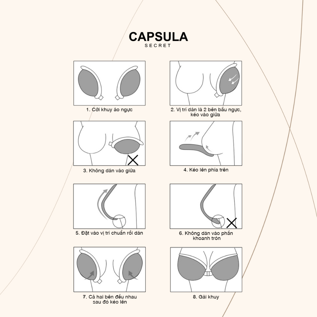 Áo dán ngực hình xoài, miếng dán ngực cài trước siêu dính