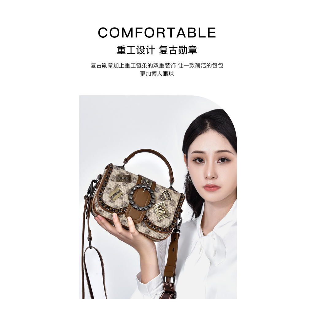 Túi Nữ xách Tay đeo chéo Siêu Phẩm Khuy Đá Xám Cực Vip S21