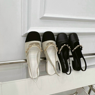  giày bệt nữ dây ngang xích ngọc đế 2cm 