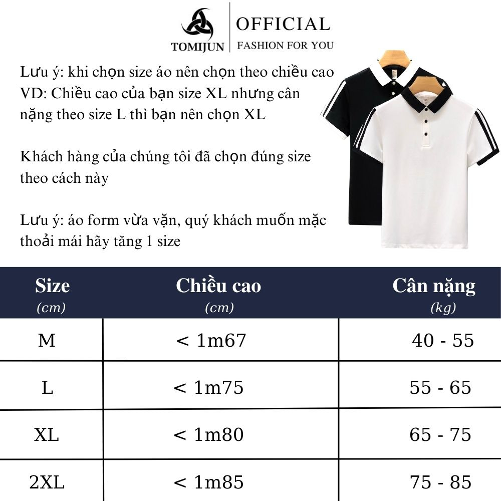 Áo polo nam nữ cộc tay cổ bẻ TOMIJUN vải thun cotton cá sấu co giãn 4 chiều họa tiết sọc kẻ trẻ trung năng động TOMIJUN