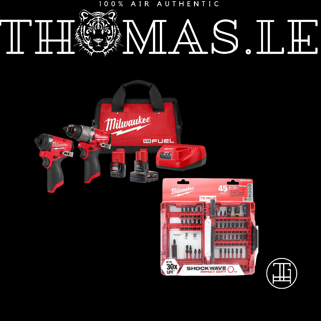 Bộ Combo Milwaukee M12 Gen 3 Mã 3497-22 gồm Khoan 3404-21 [4Ah] Vít 3453-21 [2Ah] hàng MADE IN MEXICO xách USA MỸ