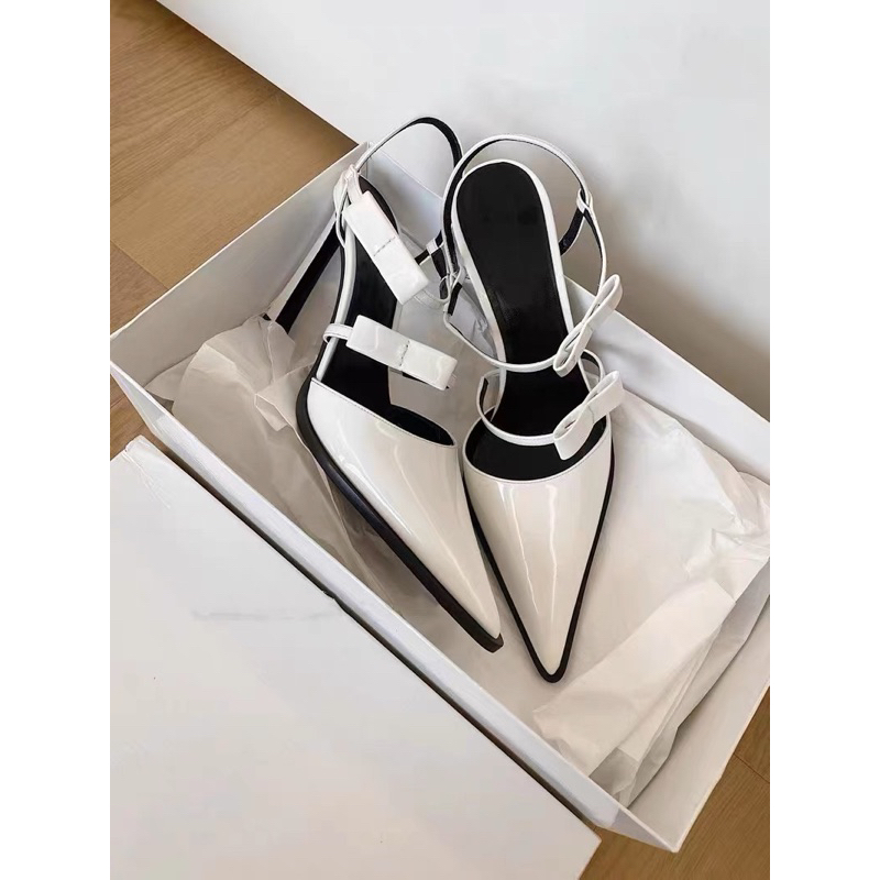 Sandal cao gót đính nơ