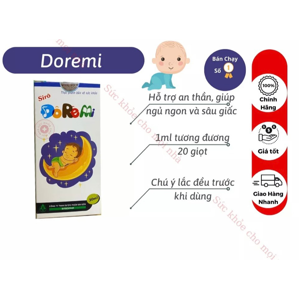 Siro ĐÔRÊMI Hỗ trợ bé giúp ngủ ngon và sâu giấc.
