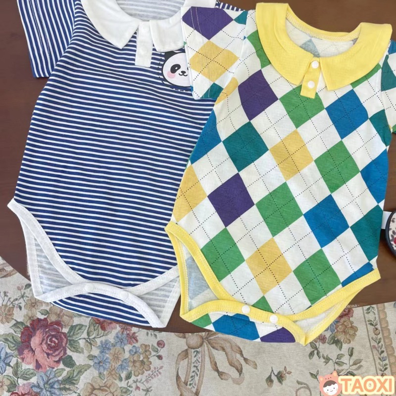 Bộ bodysuit cho bé sơ sinh, body tay ngắn đồ bộ liền thân dành cho bé gái hoạ tiết cute