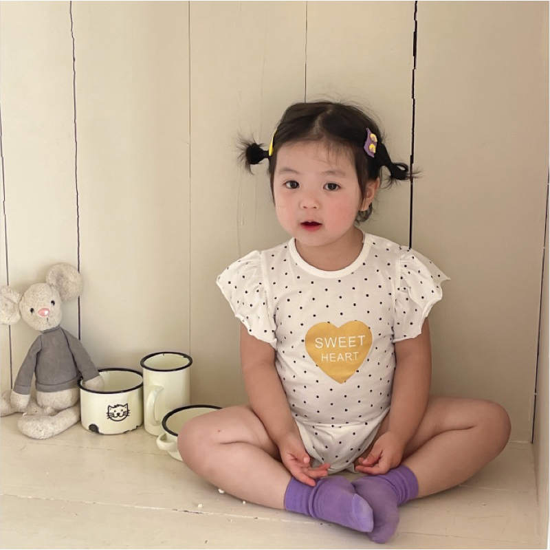 Bộ bodysuit cho bé sơ sinh, body tay ngắn đồ bộ liền thân dành cho bé gái hoạ tiết cute