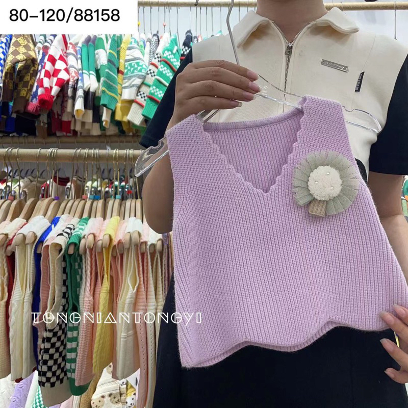Áo len ghi lê đính bông hoa siêu dễ thương cho bé ( size 8-17kg )