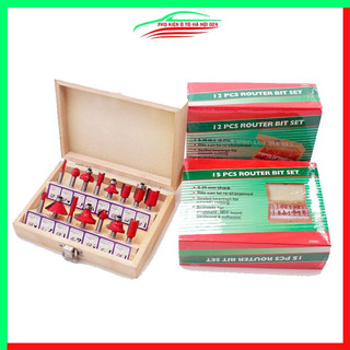 Bộ mũi phay gỗ, soi gỗ 15 chi tiết 6.35mm