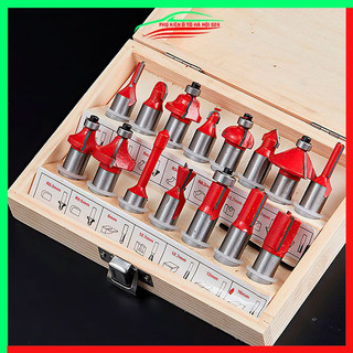 Bộ mũi phay gỗ, soi gỗ 15 chi tiết 6.35mm