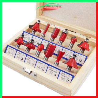 Bộ mũi phay gỗ, soi gỗ 15 chi tiết 6.35mm
