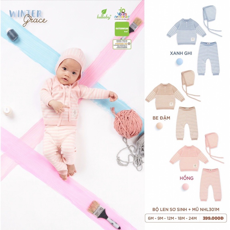 Bộ quần áo len Lullaby bé gái