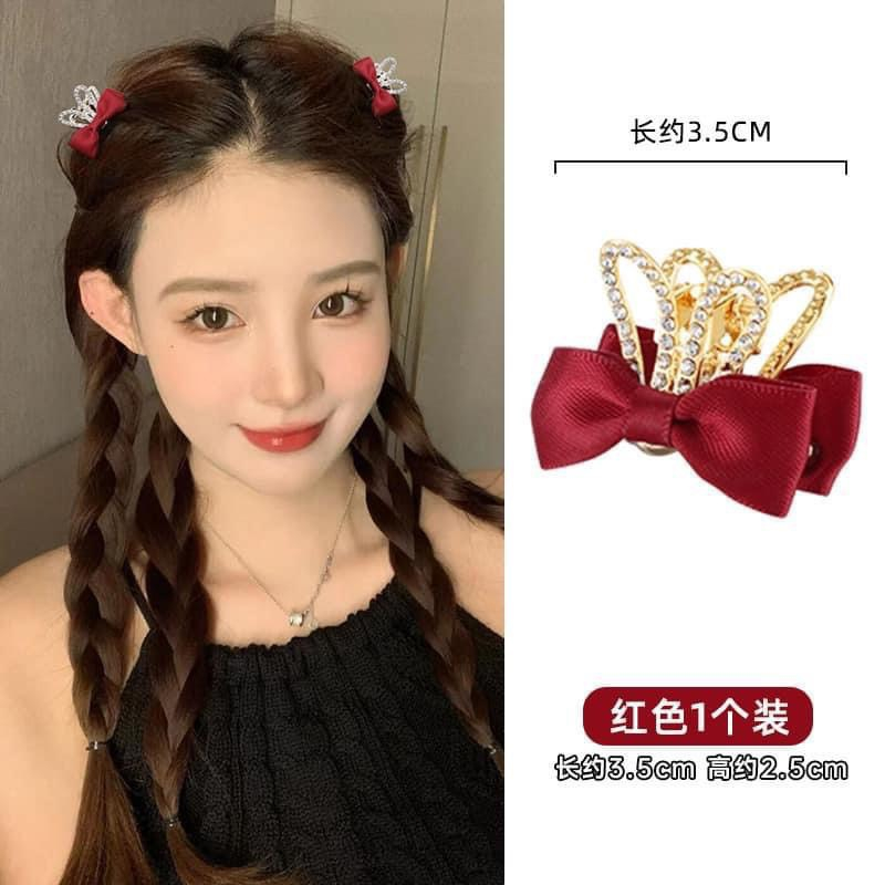 Sett 2 chiếc cặp nơ đính đá cho mẹ và bé siêu xinh