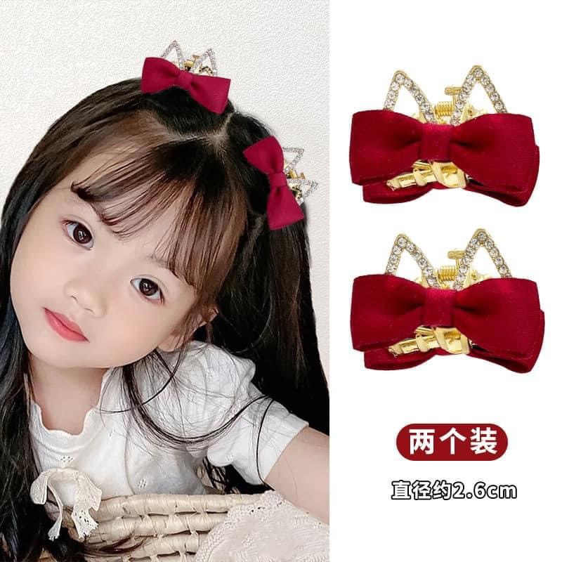 Sett 2 chiếc cặp nơ đính đá cho mẹ và bé siêu xinh