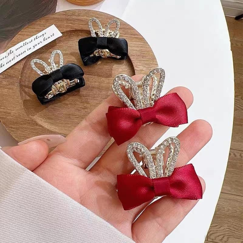 Sett 2 chiếc cặp nơ đính đá cho mẹ và bé siêu xinh