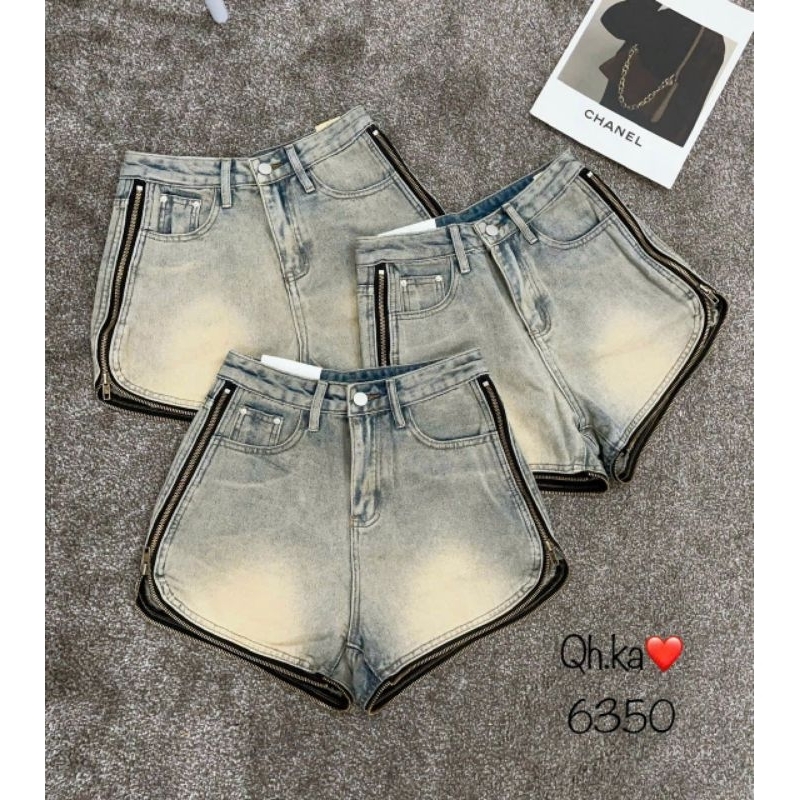 Quần sooc jeans viền khóa cạnh hàng QCL1