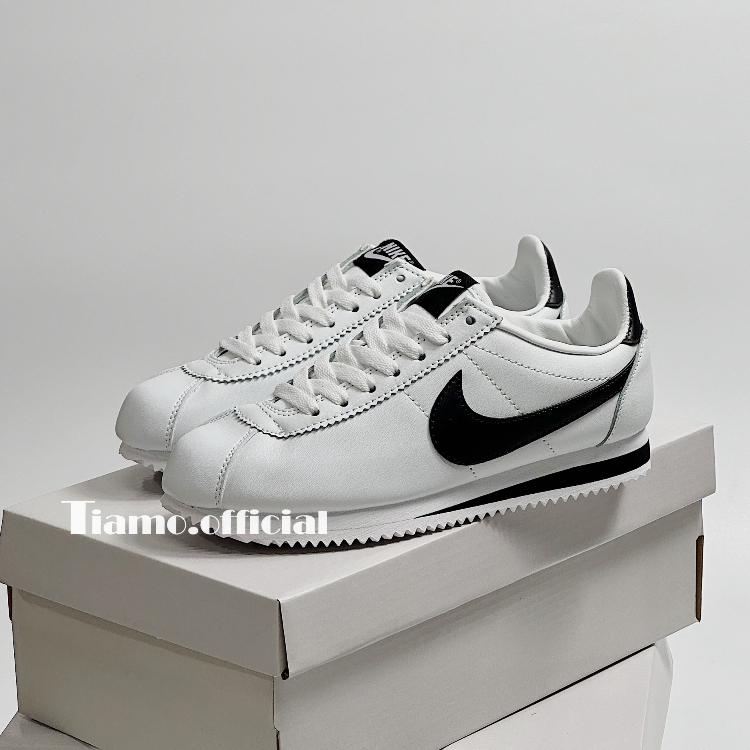 Giày Thể Thao Sneaker Ni,ke Air Cortez Classic Low White And Back Màu Trắng Vệt Đen Cho Nam Nữ Mẫu_2023