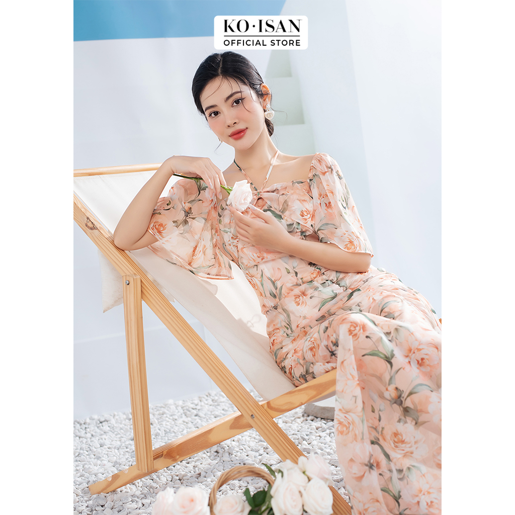 Đầm xòe đuôi cá tay loa KOISAN họa tiết hoa trang nhã S2382157
