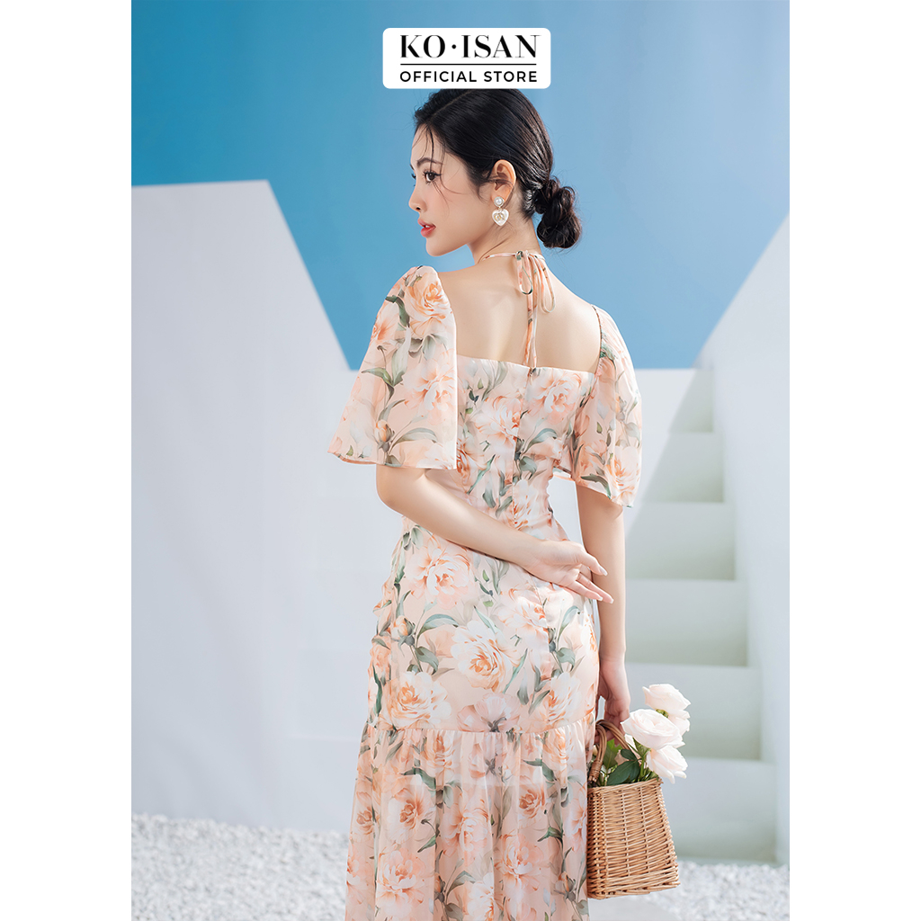 Đầm xòe đuôi cá tay loa KOISAN họa tiết hoa trang nhã S2382157
