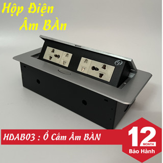 Ổ Cắm Âm Bàn Họp, Hộp Điện Âm Bàn, Âm Sàn Chữ Nhật Cao Cấp Module Thay Đổi Tùy Ý