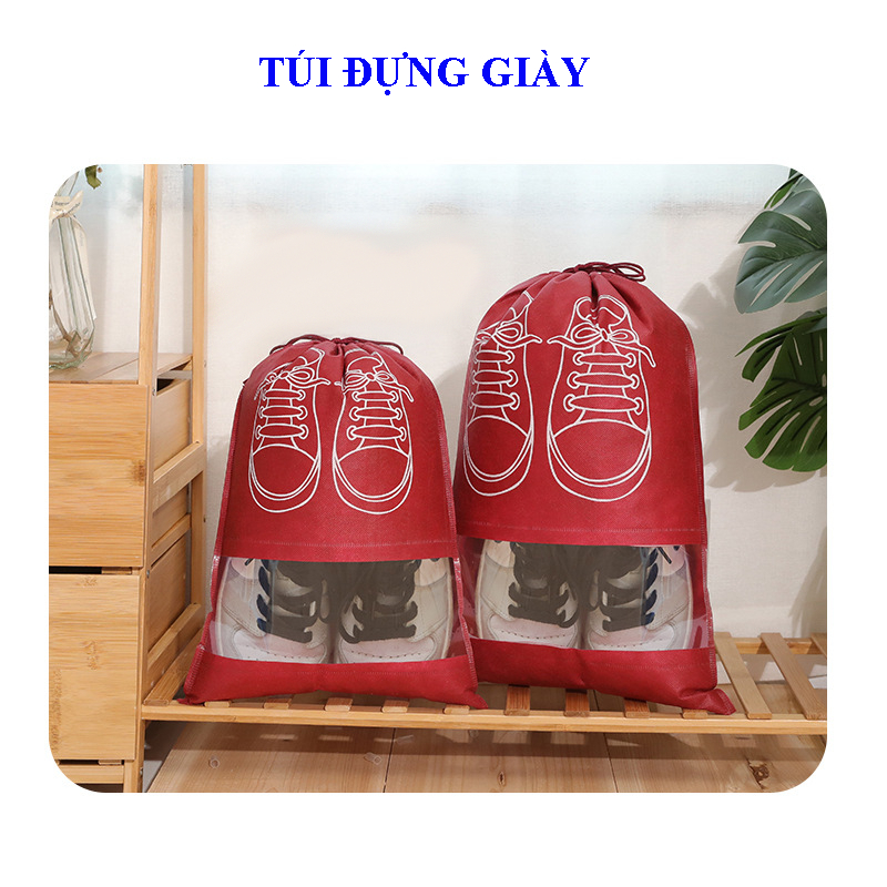 Túi Đựng Giày Có Dây Rút In Họa Tiết Chống Bẩn Mang Đi Du Lịch Gọn Nhẹ