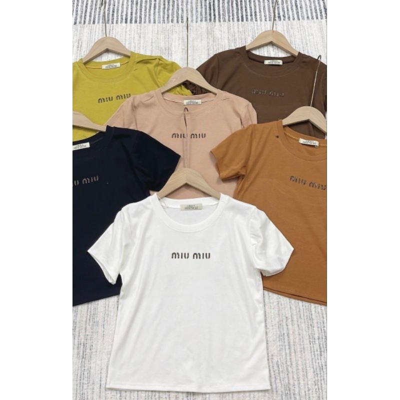 Áo zip tàu đẹp đính chữ miumiu nhũ // Áo zip trơn cổ vuông // Áo crt chữ miu // Áo phông bazic