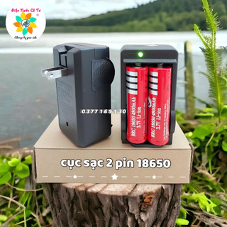 Cục sạc 2 pin 18650 - pin sạc cho quạt sạc - pin sạc cho đèn pin police - pin sạc cho loa hàng rong