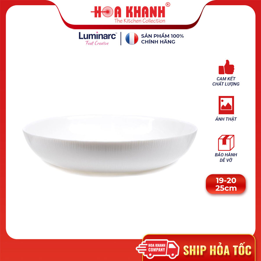 Đĩa Sâu Thủy Tinh Luminarc Diwali Lines 20cm kháng vỡ, cường lực - bộ 6 đĩa - Q1662