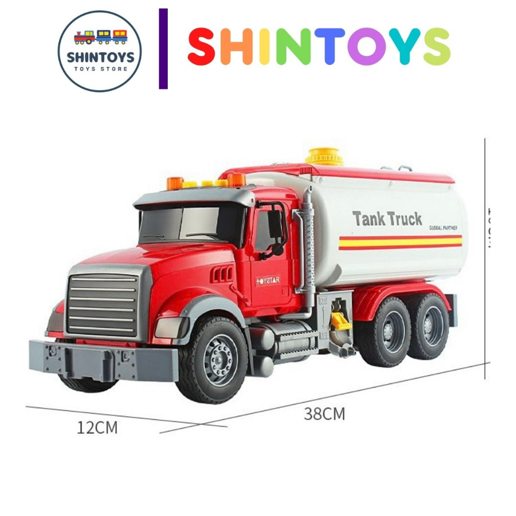 Xe Bồn Chở Xăng Dầu Đồ Chơi Cho Bé, Xe Đồ Chơi Siêu To Khổng Lồ - Kích Thước Lớn, Đèn Và Nhạc Vui Nhộn