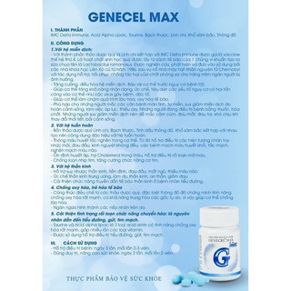 Genecel plus vinalink tăng cường sức đề kháng, genecel max