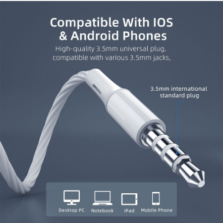 Tai Nghe Có Dây Trong Tai 3.5MM, Tai Nghe HIFI Có MIC Dành Cho Điện Thoại Xiaomi Samsung Vivo New