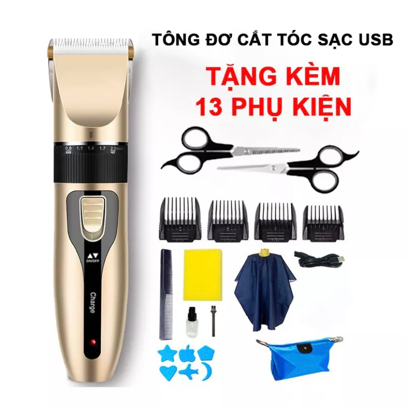 Tông đơ cắt tóc cho bé bộ 13 món phụ kiện