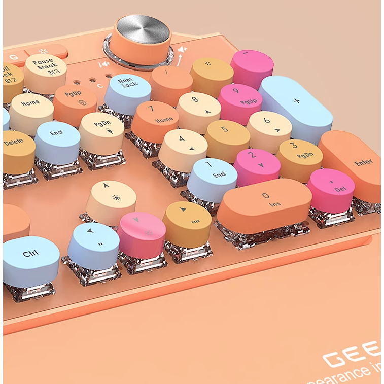 Bàn phím cơ không dây MOFii Geezer G7, kèm lót và kê tay. 3 Chế độ kết nối. Pin sạc. Xuyên LED. Mẫu mới chính hãng