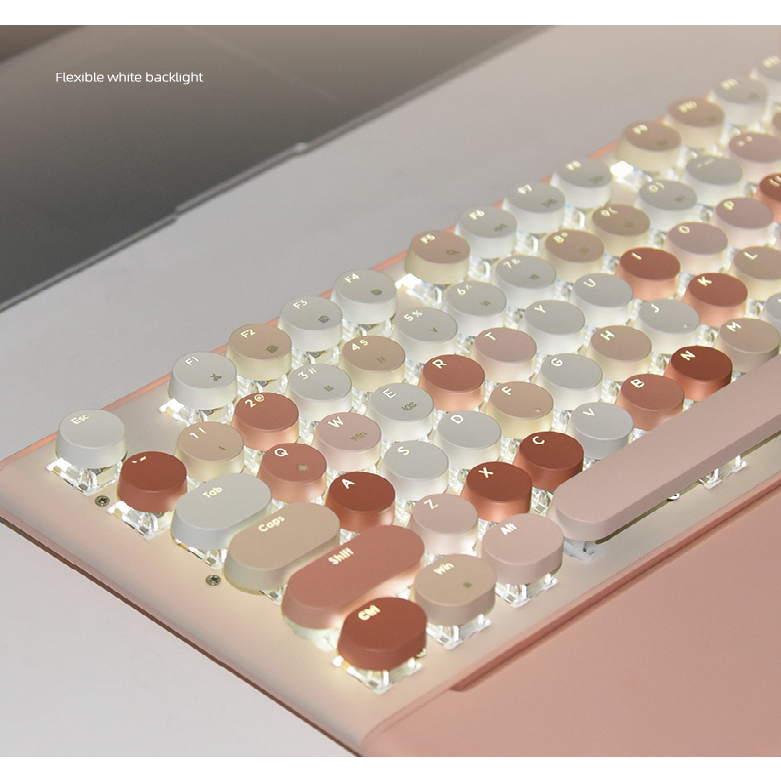 Bàn phím cơ không dây MOFii Geezer G7, kèm lót và kê tay. 3 Chế độ kết nối. Pin sạc. Xuyên LED. Mẫu mới chính hãng