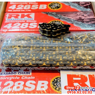 Sên rk vàng đen 428sb - 124l chính hãng, sên 9ly không phốt, dài 124 mắc