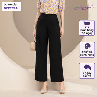Quần âu nữ LAVENDER màu đen ống suông basic chất co giãn khóa sườn Q2277